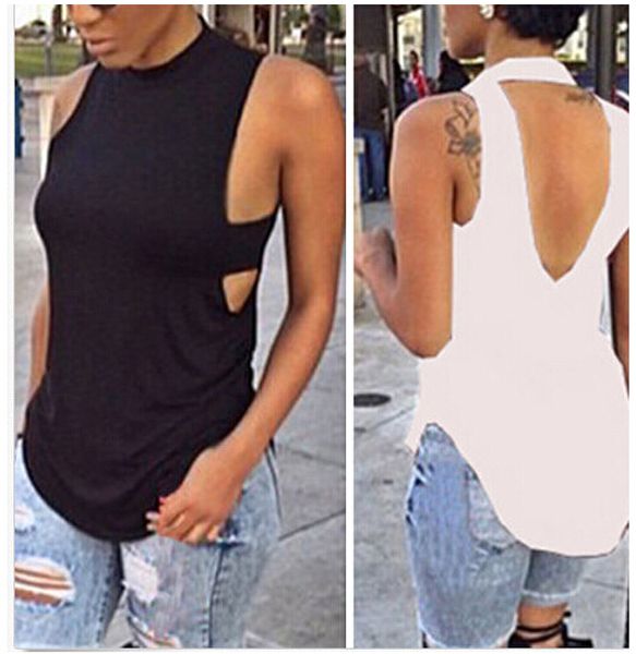 tanks & camis women tshirt backless summer fashion casual sleeveless cotton tee t shirt aa, White
tanks & camis women tshirt backless summer fashion casual sleeveless cotton tee t shirt aa, White
