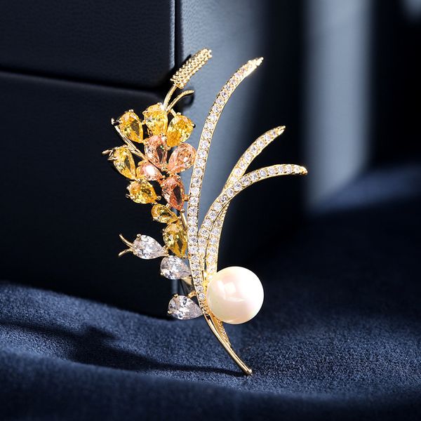 designer women pearl brooch lady pins suit brooches for woman fashion golden corsage colorful 3a zircon vintage elegant luxury dress wheat p, Gray
designer women pearl brooch lady pins suit brooches for woman fashion golden corsage colorful 3a zircon vintage elegant luxury dress wheat p, Gray