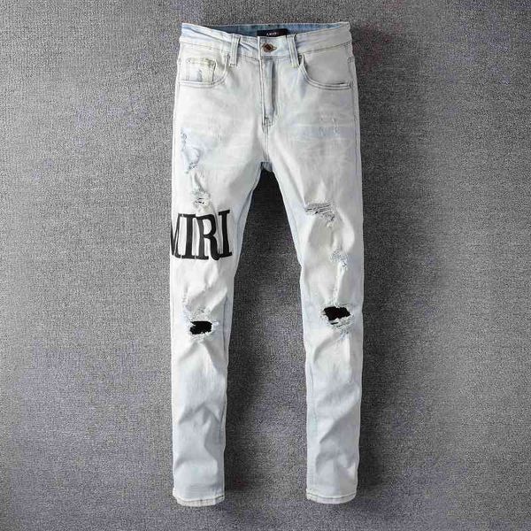 men's jeans 650 high street brand embroidery hole hollowed out beggar light beige youth slim fit elastic gradient jeans z4vb, Blue
men's jeans 650 high street brand embroidery hole hollowed out beggar light beige youth slim fit elastic gradient jeans z4vb, Blue