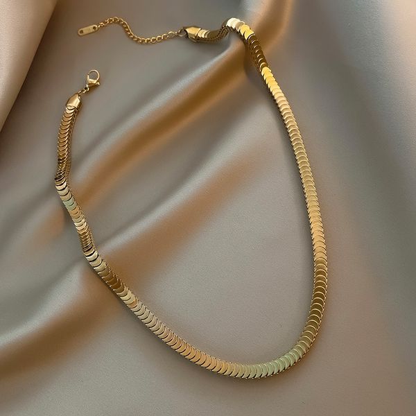 ti-tanium steel new fish linpian plain chain cuba high sense neck trendy women simple sweater necklace small collarbone, Silver
ti-tanium steel new fish linpian plain chain cuba high sense neck trendy women simple sweater necklace small collarbone, Silver