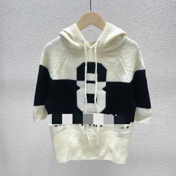 76 2022 milan runway spring summer brand same style sweater short sleeve hooded white striped pullover womens qian, White;black
76 2022 milan runway spring summer brand same style sweater short sleeve hooded white striped pullover womens qian, White;black