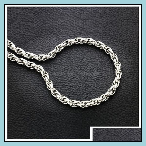 chains necklaces pendants jewelry 7mm sier chain for men twist titanium steel rope necklace 20 - 32inch wholesale drop delivery 2021 8z13e, Silver
chains necklaces pendants jewelry 7mm sier chain for men twist titanium steel rope necklace 20 - 32inch wholesale drop delivery 2021 8z13e, Silver