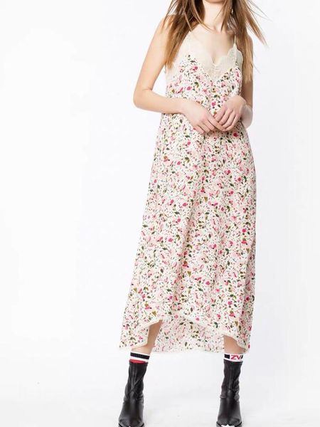 casual dresses silk women sleeveless midi dress floral print lace patchwork pink spaghetti strap long, Black;gray
casual dresses silk women sleeveless midi dress floral print lace patchwork pink spaghetti strap long, Black;gray