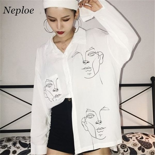 neploe character printed women blouse summer new fashion button shirts korean loose casual female blusas 67311 t200322, White
neploe character printed women blouse summer new fashion button shirts korean loose casual female blusas 67311 t200322, White