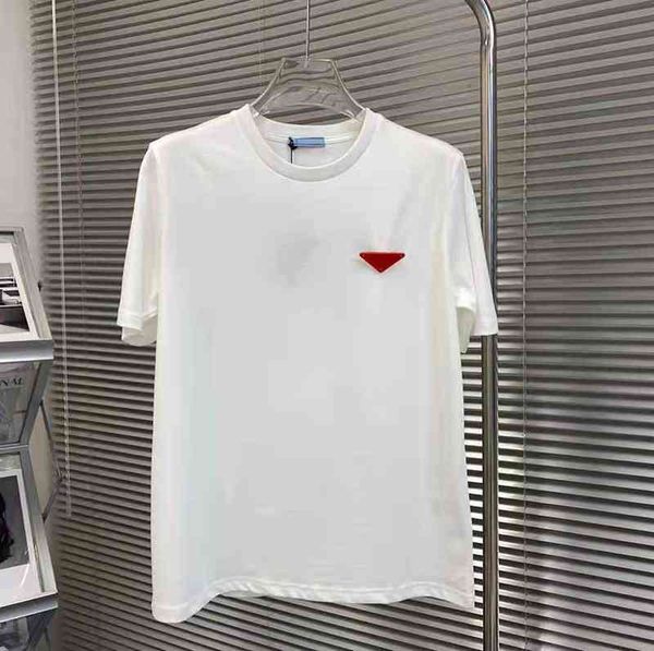 european and american high-quality t-shirt new pra cotton summer new short sleeve triangle pattern versatile simple men's and women, White;black
european and american high-quality t-shirt new pra cotton summer new short sleeve triangle pattern versatile simple men's and women, White;black
