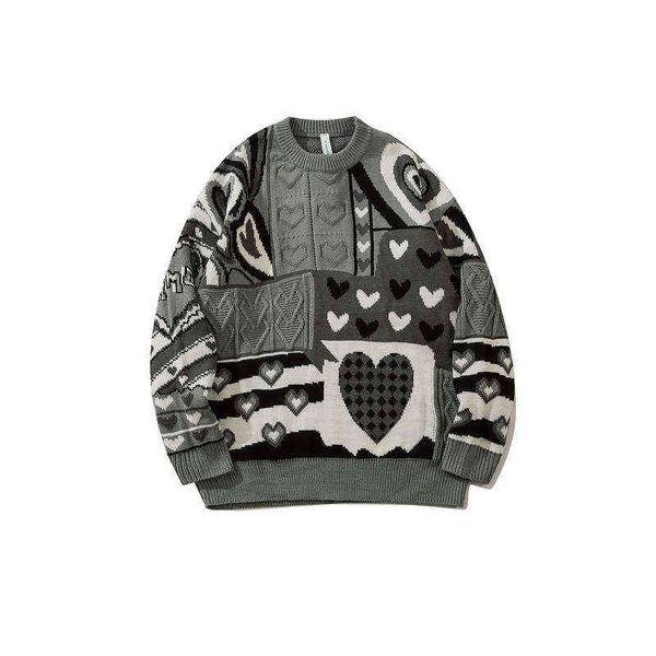 2021 korean fashion heart print men hip hop knitted jumper sweater autumn casual women pullovers kpop knitwear sueter masculino t220730, White;black
2021 korean fashion heart print men hip hop knitted jumper sweater autumn casual women pullovers kpop knitwear sueter masculino t220730, White;black