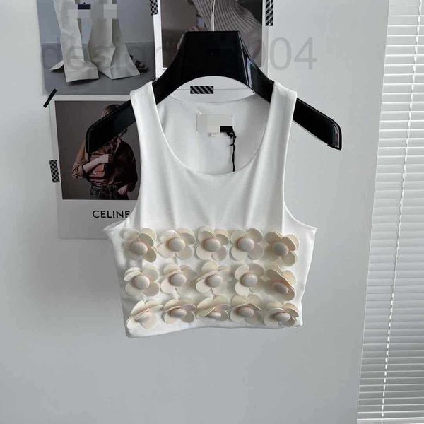 women's t-shirt designer 2022 spring summer new round neck sst three-dimensional flower vest short 3t19, White
women's t-shirt designer 2022 spring summer new round neck sst three-dimensional flower vest short 3t19, White