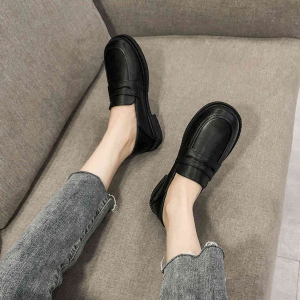 dress shoes big head, two wearing ugly and cute jk leather shoes, women's french thick soles, one pedal lefu british style single shoes, Black
dress shoes big head, two wearing ugly and cute jk leather shoes, women's french thick soles, one pedal lefu british style single shoes, Black