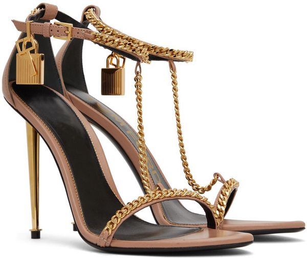 women sandal high heels tomfords shoes mirror padlock t-strap chain leather sandals lady wedding party dress pumps with box, Black
women sandal high heels tomfords shoes mirror padlock t-strap chain leather sandals lady wedding party dress pumps with box, Black