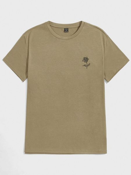 men drop shoulder floral print tee f6t1#, White;black
men drop shoulder floral print tee f6t1#, White;black