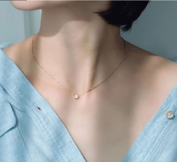 simple classic zircon single diamond necklace titanium steel necklace for female non fading clavicle chain, Silver
simple classic zircon single diamond necklace titanium steel necklace for female non fading clavicle chain, Silver