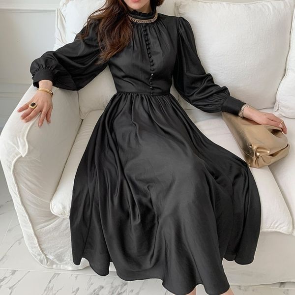 korea spring office ladies stand collar lantern sleeve women party dress elegant slim waist aline female vestidos 210526, Black;gray
korea spring office ladies stand collar lantern sleeve women party dress elegant slim waist aline female vestidos 210526, Black;gray