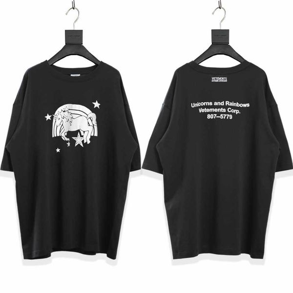 men's t-shirts europe and the united states high street new vtm items victor unicorn print casual loose short sleeve t-shirt men and wo, White;black
men's t-shirts europe and the united states high street new vtm items victor unicorn print casual loose short sleeve t-shirt men and wo, White;black
