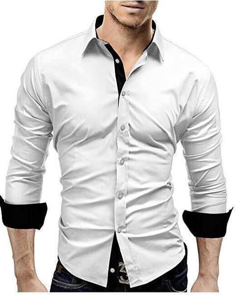 shirt men male long sleeve shirts casual hit color slim fit black male shirts aa, White;black
shirt men male long sleeve shirts casual hit color slim fit black male shirts aa, White;black