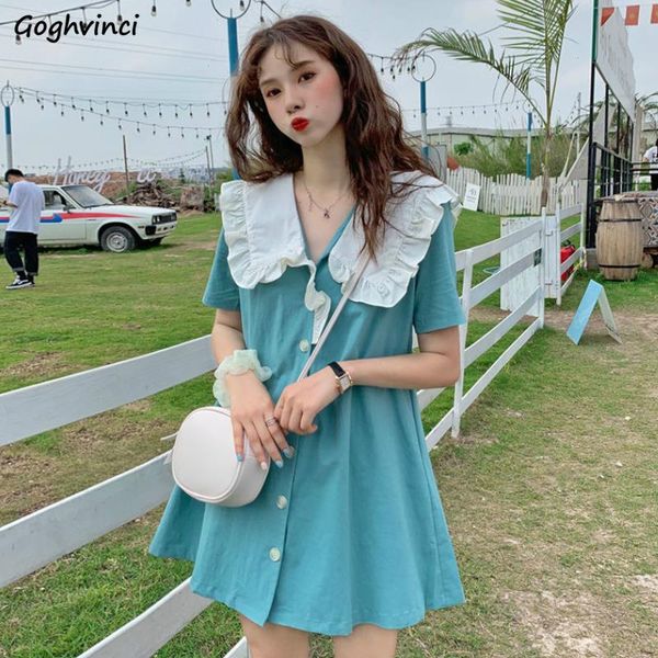 short sleeve dress women summer sailor collar kawaii buttons ruffles pleated womens sweet fashion 3 colors a-line vestidos chic, Black;gray
short sleeve dress women summer sailor collar kawaii buttons ruffles pleated womens sweet fashion 3 colors a-line vestidos chic, Black;gray
