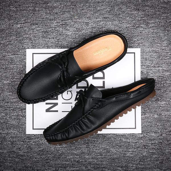 leather men mules summer flats half shoes for men casual outdoor breathable male half slippers lightweight loafers men moccasins, Black
leather men mules summer flats half shoes for men casual outdoor breathable male half slippers lightweight loafers men moccasins, Black