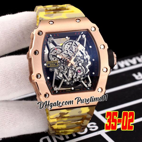 2022 rafael nadal miyota automatic mens watch rose gold skeleton dial yellow gray camouflage rubber strap watches puretime01 e137-3502-b2, Slivery;brown
2022 rafael nadal miyota automatic mens watch rose gold skeleton dial yellow gray camouflage rubber strap watches puretime01 e137-3502-b2, Slivery;brown