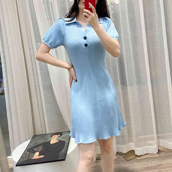 casual dresses sp french style bubble sleeve knitted temperament dress women's summer waist polo lapel sweet ruffle a-line skirt bcts, Black;gray
casual dresses sp french style bubble sleeve knitted temperament dress women's summer waist polo lapel sweet ruffle a-line skirt bcts, Black;gray
