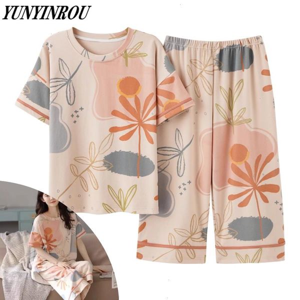 summer brand floral print sleepwears womens pajama sets elegant nightwear women pajamas calf-length pants plus size 3xl home sleepwear, Black;red
summer brand floral print sleepwears womens pajama sets elegant nightwear women pajamas calf-length pants plus size 3xl home sleepwear, Black;red