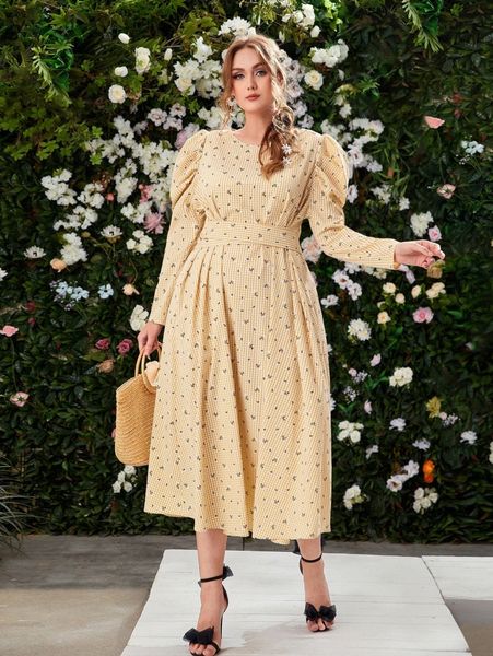 plus daisy floral tie back gingham dress v7p2#, Black 
plus daisy floral tie back gingham dress v7p2#, Black