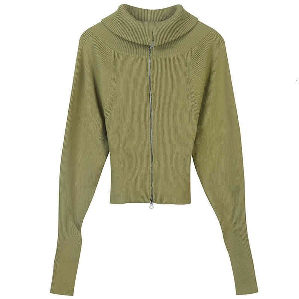women's sweaters autumn and winter army green solid color zipper splicing sports style celebrity slim fit high neck short cardigan swea, White;black
women's sweaters autumn and winter army green solid color zipper splicing sports style celebrity slim fit high neck short cardigan swea, White;black
