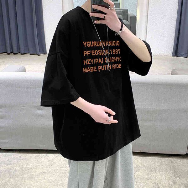 ins short sleeve summer loose fashion cotton 5-sleeve t-shirt men's plus size t-shirt top, Black;brown
ins short sleeve summer loose fashion cotton 5-sleeve t-shirt men's plus size t-shirt top, Black;brown