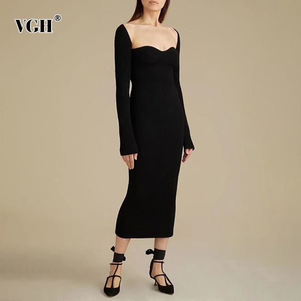 slim black knitted dress for women square collar long sleeve high waist back split dresses female fashion fall 210507, Black;gray
slim black knitted dress for women square collar long sleeve high waist back split dresses female fashion fall 210507, Black;gray