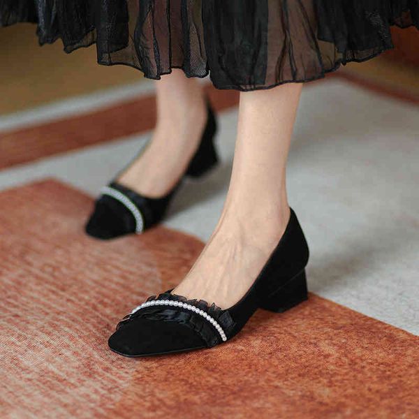 dress shoes shallow mouth square head leather coarse heel single shoes pearl mesh mary jane soft temperament gentle high heels versatile sma, Black
dress shoes shallow mouth square head leather coarse heel single shoes pearl mesh mary jane soft temperament gentle high heels versatile sma, Black