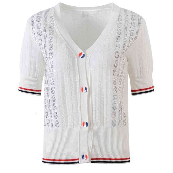 women's sweaters v-neck short sleeve knitted cardigan women's summer diamond thin ice silk tb color stripe coat zqoz, White;black
women's sweaters v-neck short sleeve knitted cardigan women's summer diamond thin ice silk tb color stripe coat zqoz, White;black