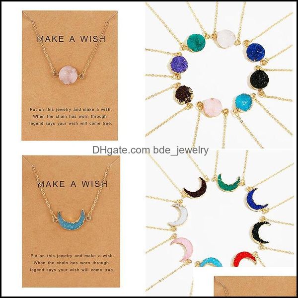pendant necklaces make a wish card druzy drusy women resin crescent handmade gold chains for female christmas party birt dhseller2010 dhjjy, Silver
pendant necklaces make a wish card druzy drusy women resin crescent handmade gold chains for female christmas party birt dhseller2010 dhjjy, Silver