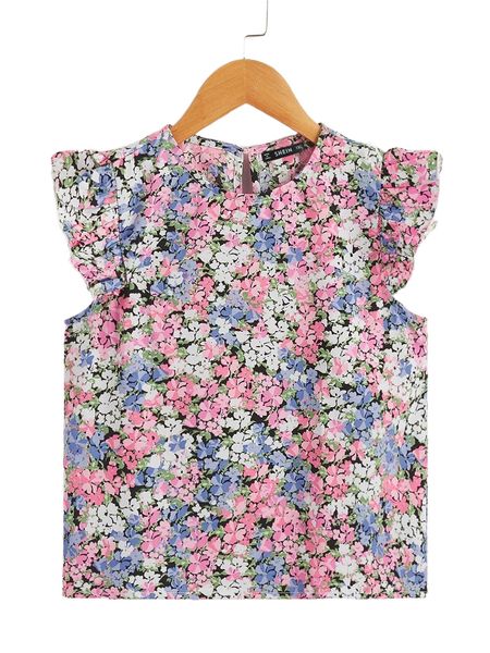 plus ditsy floral flutter sleeve keyhole back blouse l9qq#, Black
plus ditsy floral flutter sleeve keyhole back blouse l9qq#, Black