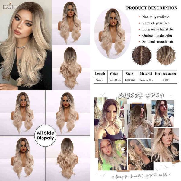 easihair ombre brown light blonde platinum long wavy middle part hair wig cosplay natural heat resistant synthetic for women 220622, Black
easihair ombre brown light blonde platinum long wavy middle part hair wig cosplay natural heat resistant synthetic for women 220622, Black