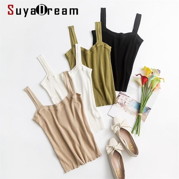 suyadream women silk camisole 70%silk 30%cotton kitted chic camis spring summer solid bottoming shirt 220316, White
suyadream women silk camisole 70%silk 30%cotton kitted chic camis spring summer solid bottoming shirt 220316, White