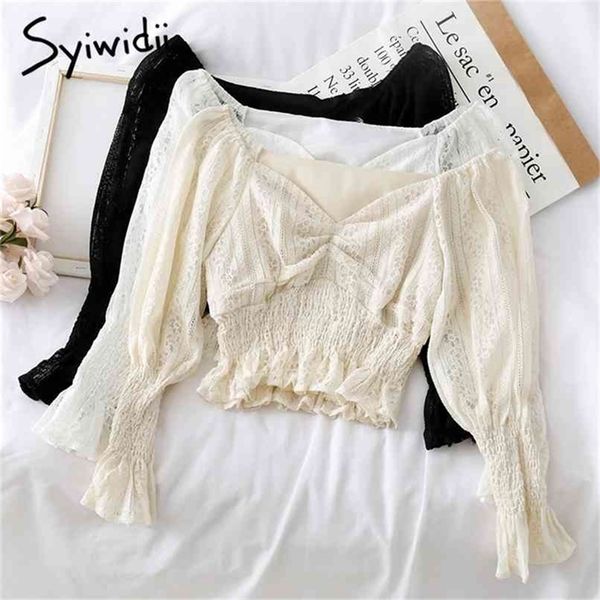 blouse women long sleeve shirt spring v-neck flare hollow out solid casual short beige black fashion 210607, White
blouse women long sleeve shirt spring v-neck flare hollow out solid casual short beige black fashion 210607, White