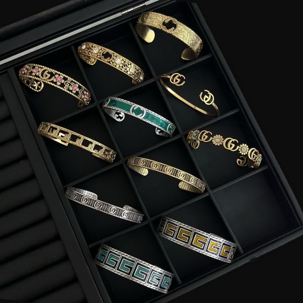 designer jewelry vintage silver bangle s925 g letter women's open bracelet celebrity female bracelets new designed gb01, Black
designer jewelry vintage silver bangle s925 g letter women's open bracelet celebrity female bracelets new designed gb01, Black