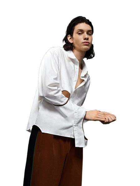 x saracamille men contrast binding cut out asymmetrical hem shirt m0vr#, White;black
x saracamille men contrast binding cut out asymmetrical hem shirt m0vr#, White;black