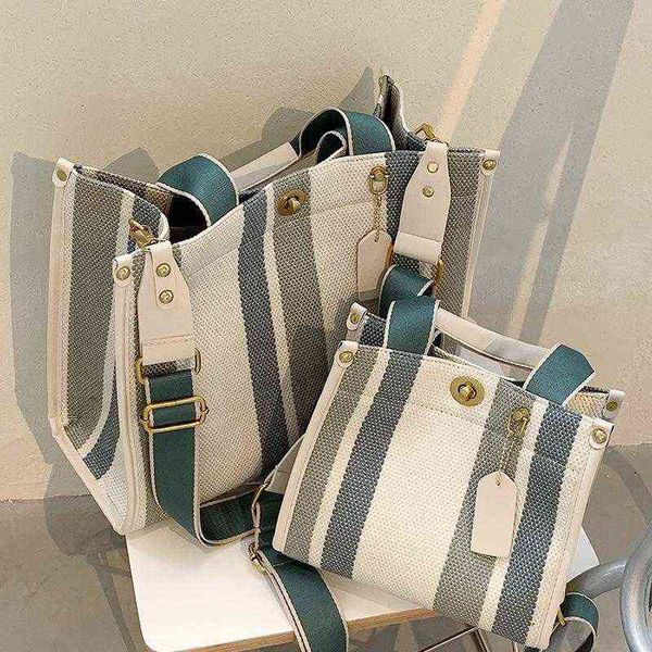 fashion striped canvas women shoulder bag big capacity shopper bags for women casual wide strap handbag women's bag commute tote 220507
fashion striped canvas women shoulder bag big capacity shopper bags for women casual wide strap handbag women's bag commute tote 220507
