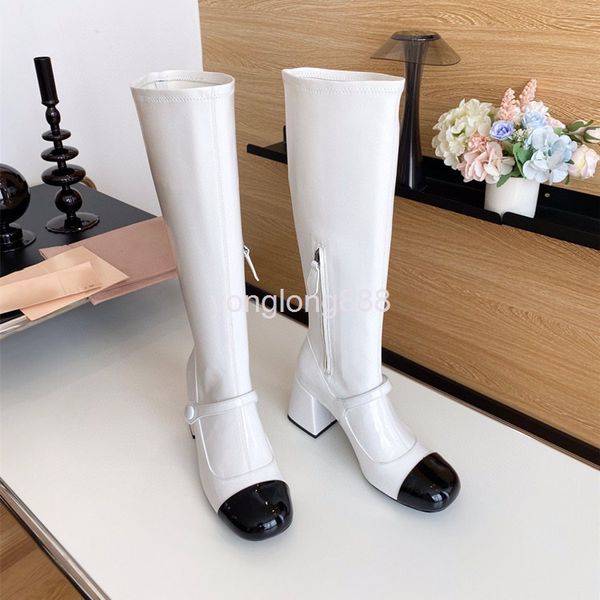 boots autumn and winter leather thick heel mary jane boots below the knee color matching high elastic knight, Black
boots autumn and winter leather thick heel mary jane boots below the knee color matching high elastic knight, Black
