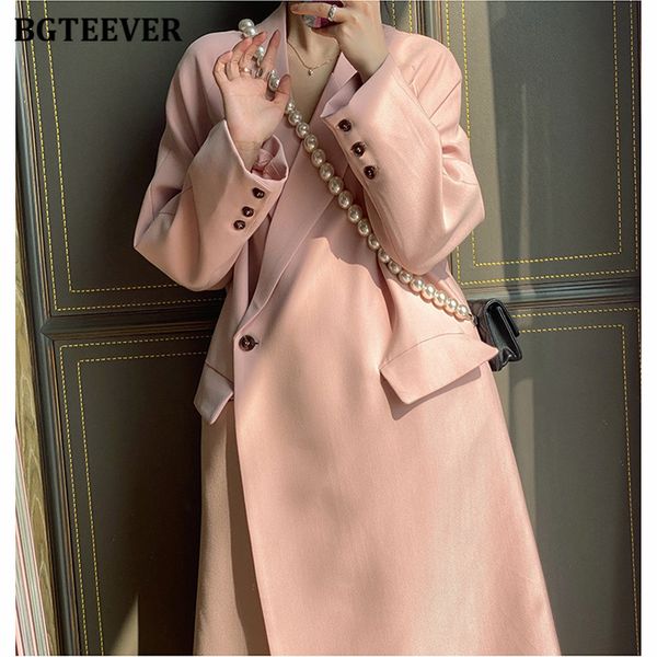 elegant notched collar long overcoats for women pockets single button full sleeve loose female blazer coat 2021 spring, White;black
elegant notched collar long overcoats for women pockets single button full sleeve loose female blazer coat 2021 spring, White;black