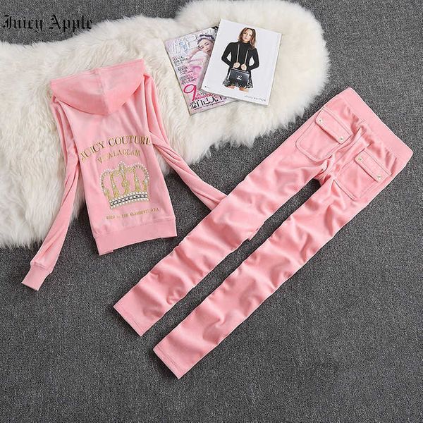 juicy apple tracksuit women spring autumn casual velvet two piece set hooded long sleeve and pants suit runway fashion, Gray
juicy apple tracksuit women spring autumn casual velvet two piece set hooded long sleeve and pants suit runway fashion, Gray