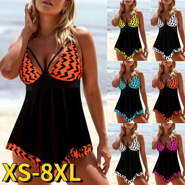 women's swimwear high waisted print tankini sets tank swimsuit two piece set backless women fashion beach bathing suitwomen's, White;black
women's swimwear high waisted print tankini sets tank swimsuit two piece set backless women fashion beach bathing suitwomen's, White;black