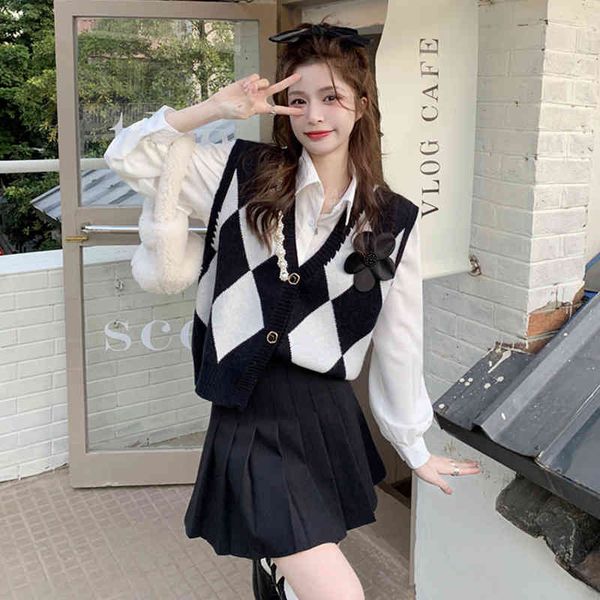 women's polos spring lingge v-neck knitted vest small man folds short heavy industry nail bead knitted blouse women srqk, White 
women's polos spring lingge v-neck knitted vest small man folds short heavy industry nail bead knitted blouse women srqk, White