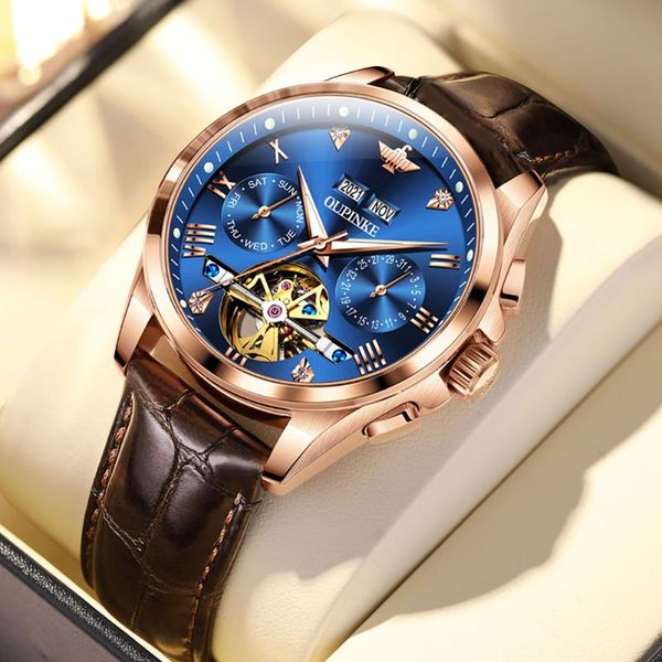 wristwatches switzerland oupinke brand automatic mechanical men watch waterproof skeleton noctilucent tourbillon men's, Slivery;brown
wristwatches switzerland oupinke brand automatic mechanical men watch waterproof skeleton noctilucent tourbillon men's, Slivery;brown