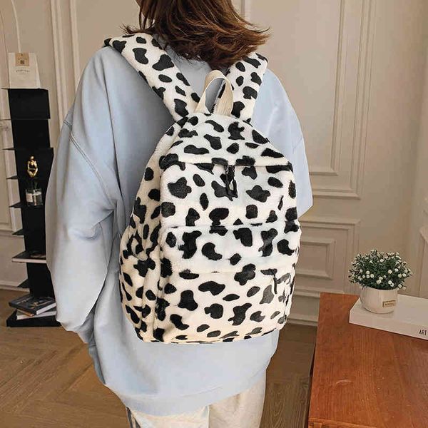 plush cow pattern backpack women's small bag autumn and winter new simple backpack women, Red;black
plush cow pattern backpack women's small bag autumn and winter new simple backpack women, Red;black