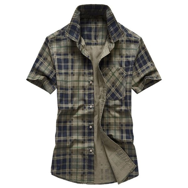 summer plaid short sleeve male shirt men's cotton casual large size shirts father military fashion blouse 220322, White;black
summer plaid short sleeve male shirt men's cotton casual large size shirts father military fashion blouse 220322, White;black