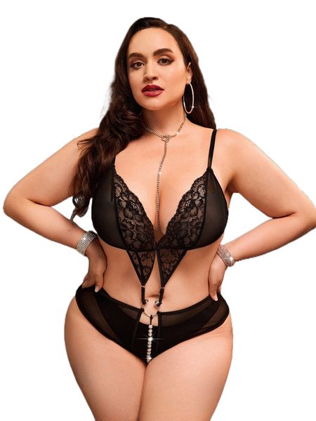 plus mesh lace insert o-ring detail pearls beaded teddy bodysuit without liner r8mp#, Black;white
plus mesh lace insert o-ring detail pearls beaded teddy bodysuit without liner r8mp#, Black;white