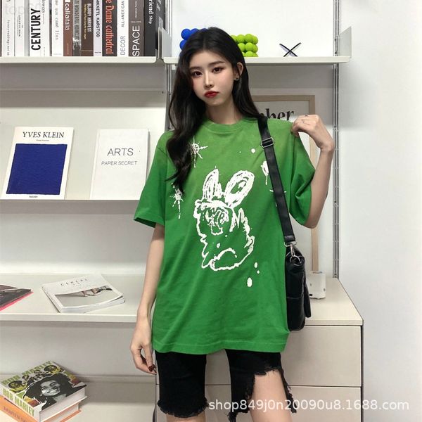 women's t-shirt designer 2022 we1 spring and summer new star rabbit luminous short sleeve t-shirt loose casual men's women's, White
women's t-shirt designer 2022 we1 spring and summer new star rabbit luminous short sleeve t-shirt loose casual men's women's, White