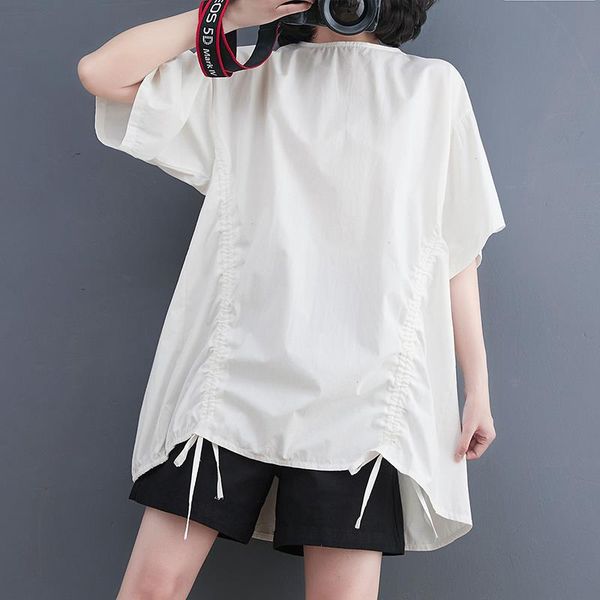 arrival korea style shirring bandage womens blouses chic girls fashion summer t shirts women casual t-shirts, White
arrival korea style shirring bandage womens blouses chic girls fashion summer t shirts women casual t-shirts, White