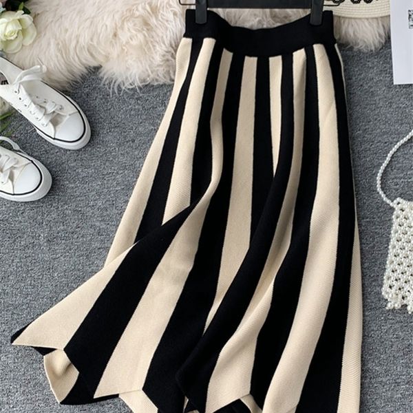 women's knit skirt striped color blocked autumn high waist elastic a-line big swing skirts japan harajuku female falda ls147 220401, Black
women's knit skirt striped color blocked autumn high waist elastic a-line big swing skirts japan harajuku female falda ls147 220401, Black