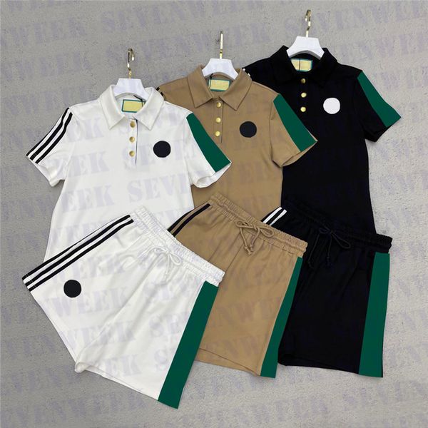 womens tracksuits designer letter polo shirts striped shorts two piece sets summer fashion running sports suits, Gray
womens tracksuits designer letter polo shirts striped shorts two piece sets summer fashion running sports suits, Gray